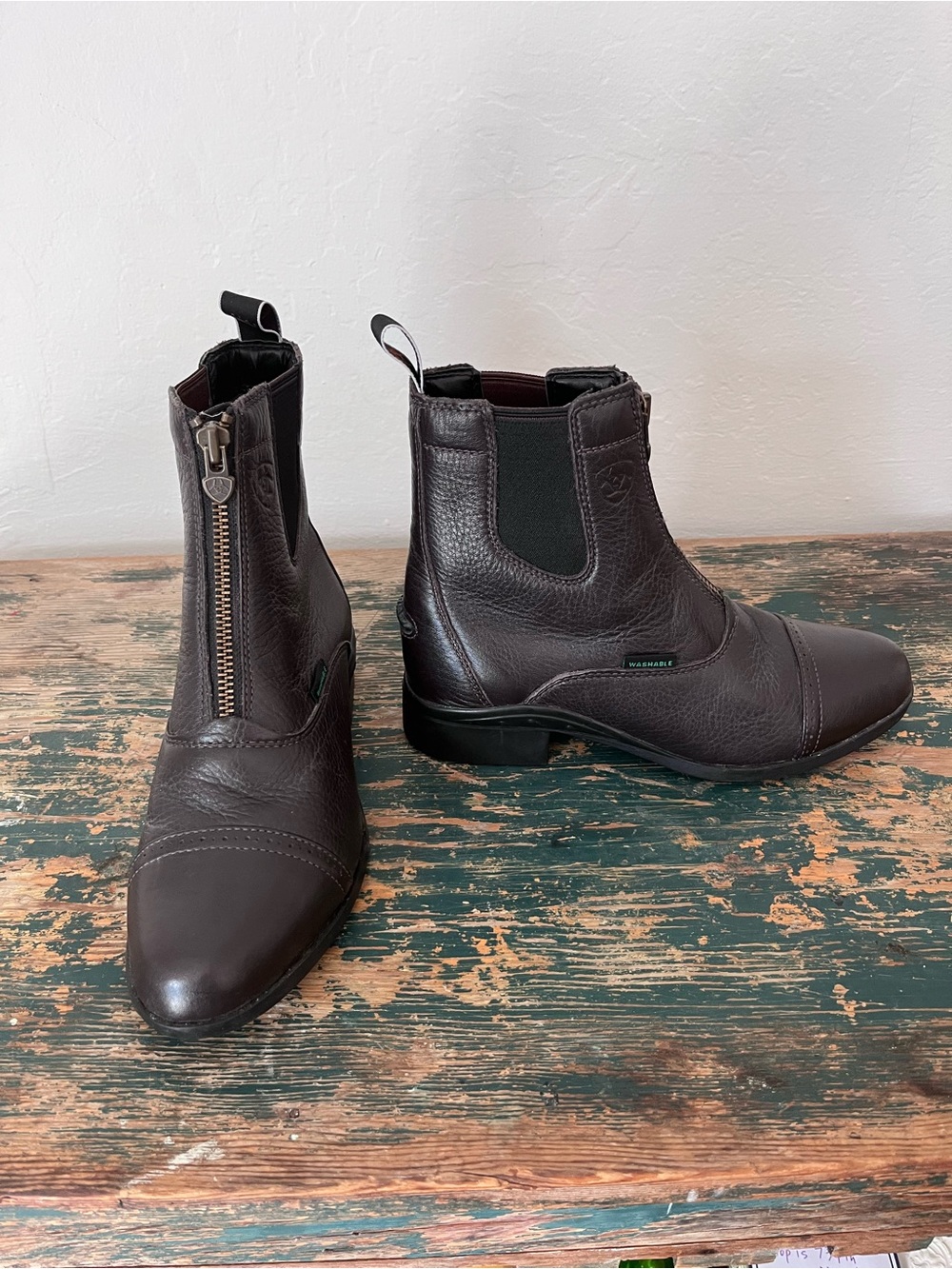 Ariat Dark Chocolate Brown Leather Heritage Breeze Zip Paddock Boots